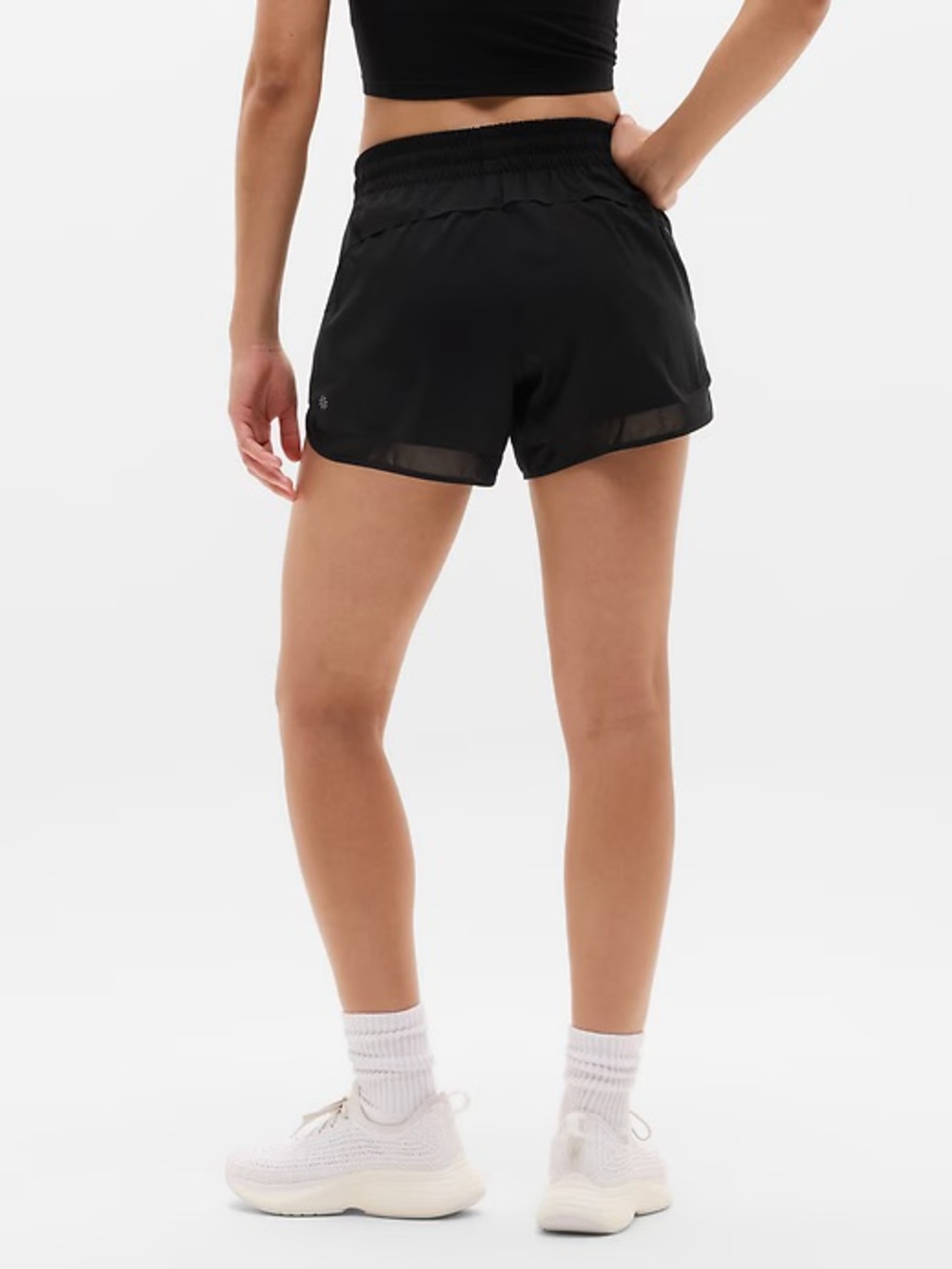 Athleta Mesh Racer Run Mid Rise 4" Short - Picture 3 of 12
